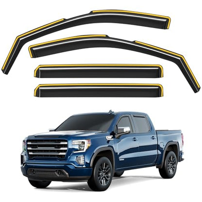 in-Channel Window Rain Guards Fit for Chevy Silverado/GMC Sierra 2500HD/3500HD 2020-2026 Crew Cab, Extra Durable Window Deflectors Vent Visors Truck Vent Shades Exterior Car Accessories - size: 2020-2026 Silverado/Sierra 2500HD/3500HD Crew Cab