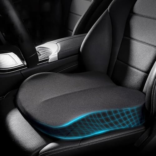 Car Seat Cushions for Driving, Comfort Memory Foam Wedge Driver Seat Cushion, Adult Booster Cushion, Adult Booster Seat for Car, Height 3.9 inch, for Car, Truck, Long Trips,Black - color: Black