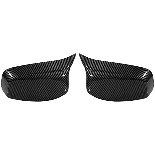 X AUTOHAUX Pair Car Exterior Rear View Mirror Covers Cap Replacement for BMW 5 Series E60 E61 E63 E64 2004-2007 Carbon Fiber Pattern - color: Black Carbon Fiber