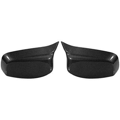 X AUTOHAUX Pair Car Exterior Rear View Mirror Covers Cap Replacement for BMW 5 Series E60 E61 E63 E64 2004-2007 Carbon Fiber Pattern - color: Black Carbon Fiber