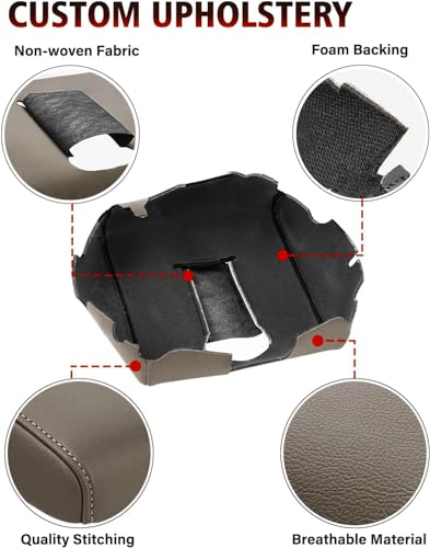 KBH Center Console Armrest Cover Replacement for Chevy Silverado & GMC Sierra 1500 2500 3500 2014-2018, Vinyl Leather Upholstery, Split Bench Jump Seat (Cocoa Dune Brown) - color: Cocoa Dune Tan, size: Jump Seat Console, Silverado Sierra 2014-2018