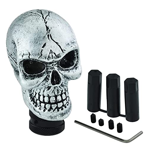Skull Gear Speed Shift Stick Head Fit Most Cars - color: Silver