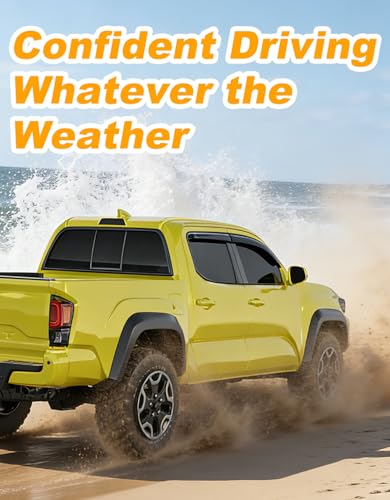 Extra-Thick Window Rain Guard for Toyota Tacoma Double Cab 2016-2023 Rain Guards Tape-on Side Truck Window Visors Full-Size Vent Visor Window Deflectors Vent Shades Car Accessories - size: Fit for 2016-2023 Toyota Tacoma