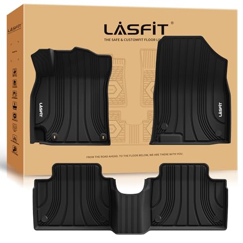 LASFIT Floor Mats for Hyundai Elantra 2026 2025 2024 2023 2022 2021 (Only Fit Gas & Automatic) & Elantra N 2022-2026 (Only Fit Automatic) Custom Fit TPE All Weather Floor Liners Car Mats, Black - size: 2)for Hyundai Elantra | 2021-2026