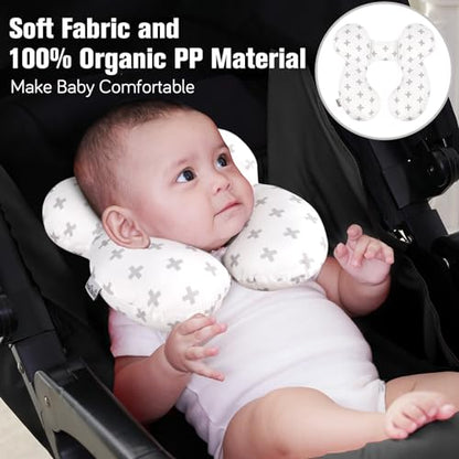 KAKIBLIN Baby Travel Pillow, Baby Neck Pillows for Car Seat, Upgraded Babies Head Pillow, Head and Neck Support Pillow for Car Seat, Stroller, Pushchair, Travel(Twig) - color: Twig