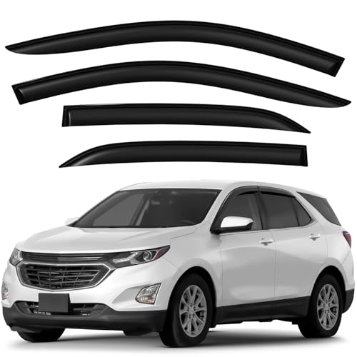 Window Deflectors Smoke Tinted Tape-On Side Window Vent Visor Deflectors Rain Guards Compatible with Chevrolet (Chevy) Equinox 2018-2024 - 4pcs. GW0780 - color: For Equinox 18-24