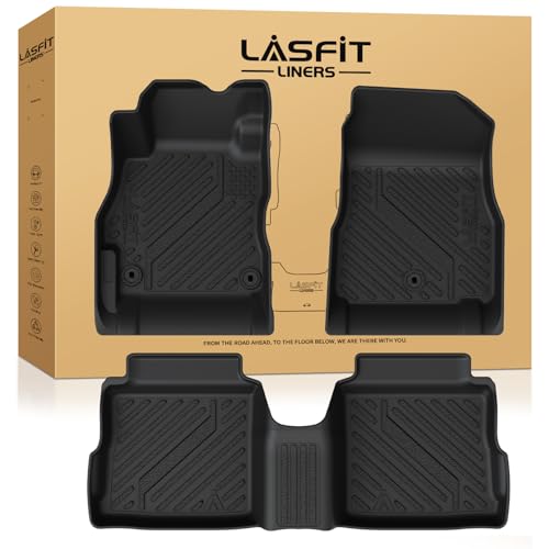 LASFIT Floor Mats for Nissan Versa 2020-2025, Custom Fit All Weather Protection Durable TPE Floor Liners for Nissan Versa S/SR/SV 2025 2024 2023 2022 2021 2020 1st & 2nd Row Car Mats, Black - size: 1)For Nissan Versa | 2020-2025