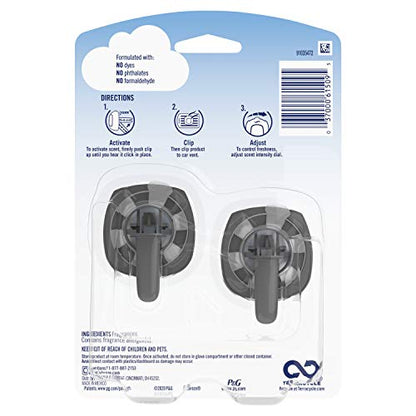 Febreze Car Pet Odor Eliminator, Air Freshener Vent Clip, Up to 30 Days Freshness, Fresh Scent, 2 Count