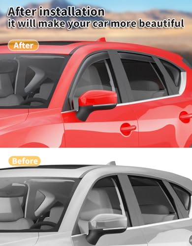 in-Channel Window Rain Guards Compatible with Mazda CX5 CX-5 2017-2026, Extra Durable Vent Visors Window Visors Extra Durable Window Deflectors Vent Shades Car Accessories-4pcs - size: Fit for 2017-2025 Mazda CX-5