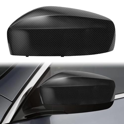 Carbon Fiber Left Driver Side Mirror Cover Caps Replacement for 2011-2012 Infiniti G25, 2008-2013 G37, 2015 Q40, 2014-2015 Q60 Sedan Coupe without Turn Signal Model - color: Carbon Fiber, size: Left