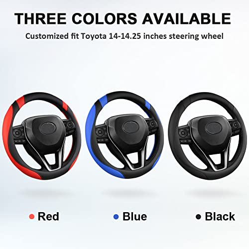 West Llama Customized Auto Car Steering Wheel Cover for Toyota Prius,86,13.75-14.25 inch - color: A-Black, size: Small size (13 ¾''-14 ½'')