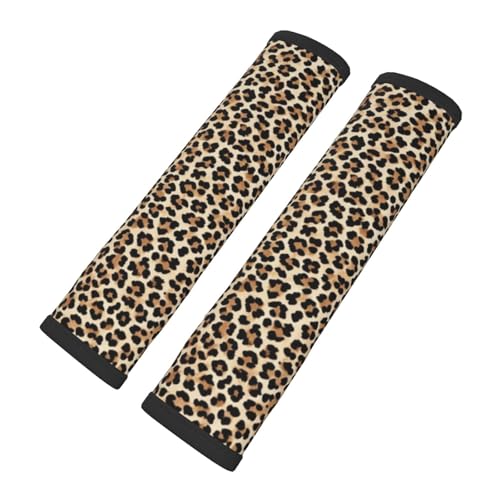2 Pack Seat Belt Covers with Leopard Pattern, Soft Comfortable Seat Belt Pads for Adults Universal Car, Seat Belt Shoulder Pad for A More Comfortable Driving - color: Leopard