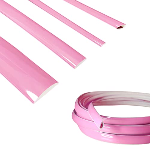Shine & Bright Auto Soft Pink Car Motor Bike Self-Adhesive Exterior and Interior Molding Trim Universal Dashboard Bumper Window Door Body Side Decorative Strip Scratch-Proof (Width: U Shape, 32Ft) - size: 32Ft, style: Width: U Shape