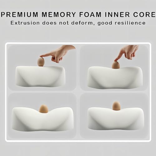 Car Headrest Neck Pillow Support Ergonomic, with Valve Stem Covers Accessory for Driving Seat Fatigue Relief Compatible with Model S X 3 Y & Cybertruck - 2 Pieces - color: D. Beige Ver. 3