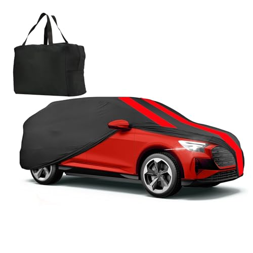 Indoor Car Cover Compatible with Protection Fit 185-204 Inch SUV Breathable Dust-Proof Stretch Cover for Underground Garage, Car Show（Black+Red） - size: XL-SUV