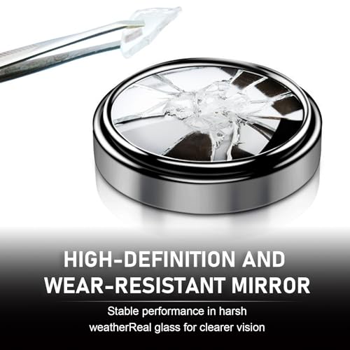 2 PCS Car Blind Spot Mirror, 360 Degree Large Viewing Angle Round Mirror, 2" HD Glass Convex, Universal for Cars SUV and Trucks (Black) - color: Black