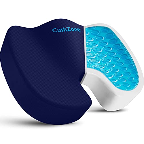 Office Chair Seat Cushion, Cooling Gel Enhanced Memory Foam Cushion for Long Sitting - Back, Sciatica, Coccyx, Tailbone Pain Relief Pillow - for Office, Gaming, Car, Wheelchair - Blue, Large - color: Blue, size: Large