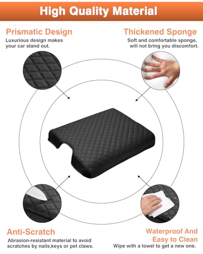 Shademax Center Console Cover for 2013-2018 Ram 1500 & 2013-2024 Ram 2500/3500/1500 Classic Accessories Armrest Cover Cushion Pad for Jump Seat Console Leather Armrest Seat Box Console Lid Protector - size: for Dodge Ram 1500&Ram 2500/3500/1500 Classic