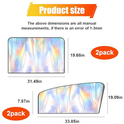 4PCS Car Side Window Sun Shade, UV Protection Car Windshield Window Cover, Magnetic Auto Front & Rear Seat Privacy Curtain for Baby, Universal Camping Accessories for Block Sunlight (4PCS) - size: Front & Rear