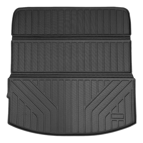 Auxko All Weather Cargo Mat with Back Seat Mat Fit for Mazda CX90 2026 2025 2024 TPE Trunk Mat Accessories All Season Odorless Anti-Slip Black - size: cx90|2024-2026|cargo+backrest mats