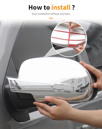 Chrome Fully Mirror Caps Covers Compatible with 2007-2014 Chevy Silverado GMC Sierra Avalanche Tahoe Suburban Yukon Escalade ESV Side View Door Mirror Cover Caps (Left Right) - color: Fully Caps Chrome