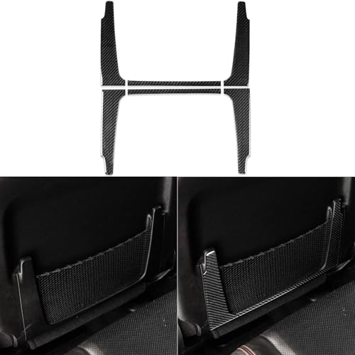 NVCNX Real Premium Carbon Fiber Accessories for Dodge Durango 2011-2020 2012 2013 2014 2015 2016 2017 2018 2019 Car Backseat Storage Pocket Frame Cover Interior Trim Sticker Decal 6PCs - color: 2011-2020 Backseat Storage Pocket Trim
