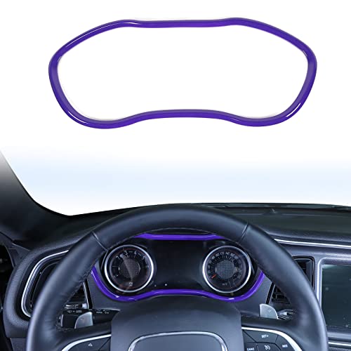 Voodonala for Challenger Dash Trim Dashboard Decoration Red Accessories for Dodge Challenger 2015-2022 (Purple,ABS,1PC) - color: Purple