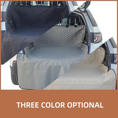SUV Cargo Liner for Dog Heavy Duty Polyester Pet Trunk Cargo Cover Dog Car Seat Cover Mat Non-Slip Backing & Adjustbale Strong Buckle Universal Fit (Black) - color: Black