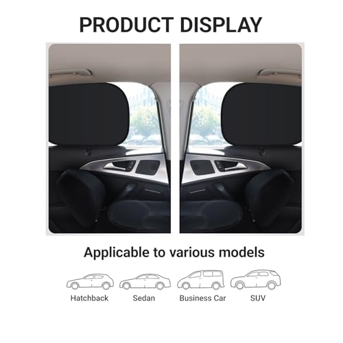 Car Side Window Sun Shades, 2 PCS Window Sunshades Privacy Curtains, Sun Glare and UV Rays Protection, Block Light for Breastfeeding, Taking a nap, Changing Clothes, Camping (Rear Window) - size: 2 PCS #Rear Window