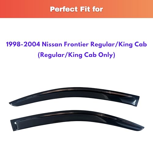 KPY Rain Guards Fit for 1998-2004 Nissan Frontier Standard/King Cab, Out-Channel Window Visors Vent Wind Deflectors 2PC, Truck Accessories for 98-04 Frontier Standard/King Cab - size: 1998-2004 Frontier King/Standard Cab