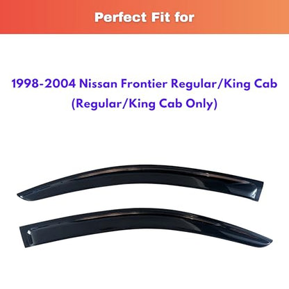 KPY Rain Guards Fit for 1998-2004 Nissan Frontier Standard/King Cab, Out-Channel Window Visors Vent Wind Deflectors 2PC, Truck Accessories for 98-04 Frontier Standard/King Cab - size: 1998-2004 Frontier King/Standard Cab