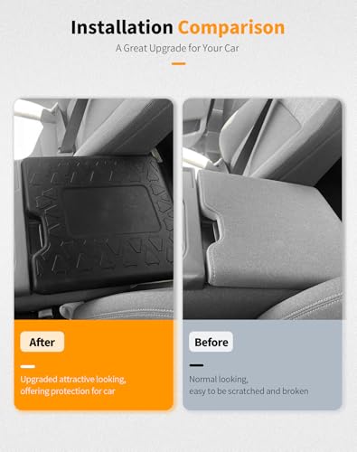 Armrest Cover Compatible with 2021-2025 Ford F150/F250/F350/F450 Center Console Cover TPE Waterproof Car Armrest Seat Box Pad - color: For 2021+