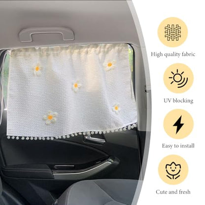 2PCS Car Window Sun Shade, 25.2"x18.5" Cotton Curtain Vehicle Window Shades for Baby Kids Children, Cartoon Sunshade Protector Heat Blocker Cover for Auto Side Windows - color: 2pcs