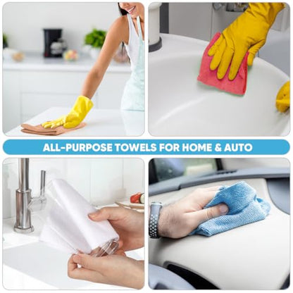 AIDEA Microfiber Cleaning Cloth Roll, 75PK, Reusable Paper Towels Tear Away Cloth, Microfiber Towels Washable Shop Rags, Lint Free Cleaning Rags for House, Kitchen, Window, 11.5"×11.5", Coffee - color: Coffee