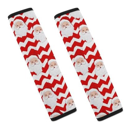 Comfortable Cushion Pad Car Shoulder Strap Harness Pad, Christmas Santa Claus Red 2PCS Car Belt Covers - color: Color843