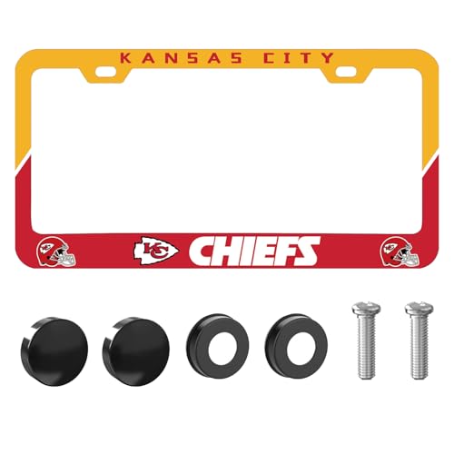 Fans Matte Metal for Chiefs License Plate Frames Holder with Screw for Car Tag Frame - color: 1P QZ