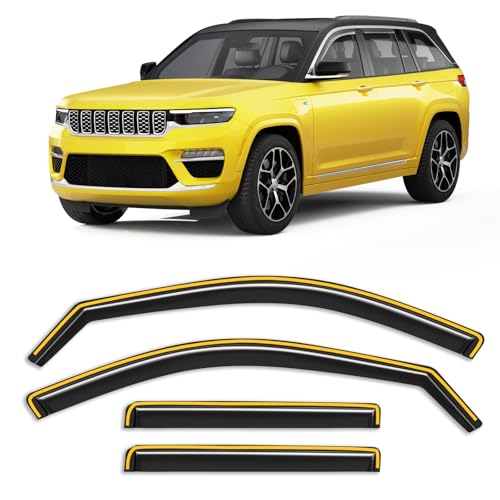 in-Channel Window Rain Guard for Fit for Jeep Grand Cherokee 5 Seats(Not for L 7 Seats) 2022-2025 Rain Guards Side Window Visors low profile Vent Visor Window Deflectors Vent Shades Accessories - size: 2022-2025 Jeep Grand Cherokee (5 Seats)