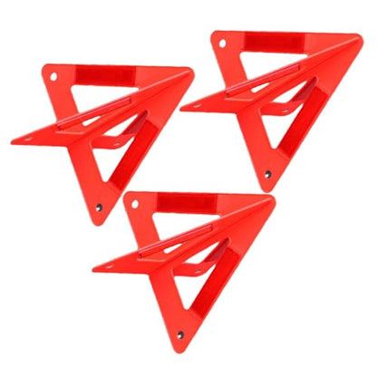 SOLUSTRE 3pcs Reflective Triangle Emergency Warning Signs for Cars Portable Roadside Safety Reflectors Highly Visible Design for Nighttime Use Convenient Storage for Car Trunks