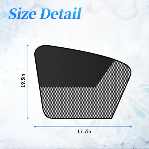 2PCS Car Curtains for Side Window, Magnetic Universal Car Window Sun Shade, Car Window Covers with Cooler Feeling, Front Seat, Sheer sunshades