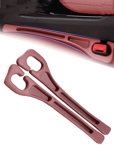 Seat Gap - 2PCS Dual Slot Car Seat Gap Organizer, Car Seat Gap Fillers with Seat Belt Holes, Fit Car Suv Truck, Stopping Phone Key from Falling (Red) - color: Red