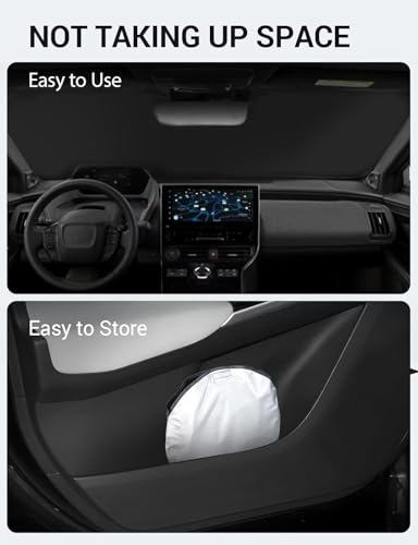 Proadsy 2026 Upgrade Windshield Sun Shade Custom Fit Toyota bZ4X 2023-2026 4-Layer Foldable Front Sunshade Protector Sun Visor Blocks UV Rays Keep Car Cooler - size: Toyota bZ4X 2023-2026