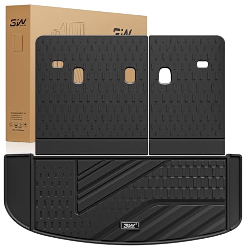 3W Kia Telluride Cargo Liner & Back Seat Cover for Kia Telluride 2020-2024 2025 (Not for Hybird), TPE All Weather Cargo Mat for Telluride Anti-Slip Heavy Duty Accessories, Black - size: 1.For Kia Telluride | 20-25 | Cargo Mat&Backrest