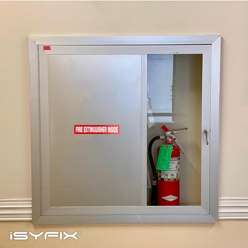 iSYFIX Fire Extinguisher Inside Sticker Sign – 10 Pack 9x1.7 Inch – Self-Adhesive Reflective Vinyl Decals, Laminated UV, Weather, Scratch, Fade Resistance, for Cars, Trucks, Trailers & Vehicles - color: Red Reflective, size: 9x1.7 (10 Pack)