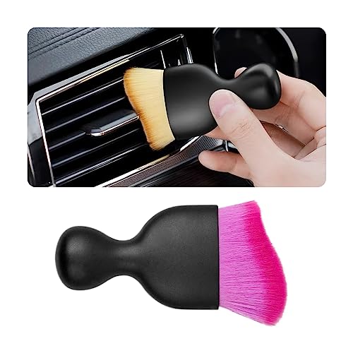 Blilo Car Interior Detailing Brush, Auto Soft Hair Cleaning Brushes, Scratch Free Curved Dirt Dust Collectors, Removal Tool for Vehicle Dashboard Air Conditioner Vents Leather (Deep Purple/1PCS) - color: Deep Purple, size: 1PCS