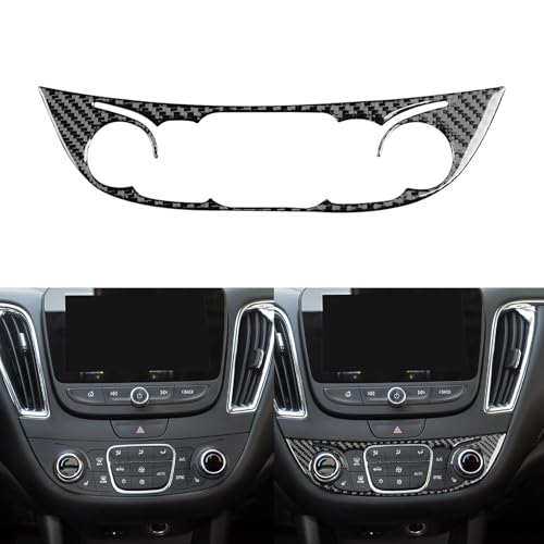 Black Carbon Fiber Compatible with Chevy/Chevrolet Malibu 2016 2017 2018 2019 2020 2021 2022 2023 2024 2025 Accessories Car Central Control A/C Air Switch Knob Cover Interior Trim Decal -D - color: Ac Control Buttons -D