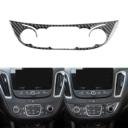 Black Carbon Fiber Compatible with Chevy/Chevrolet Malibu 2016 2017 2018 2019 2020 2021 2022 2023 2024 2025 Accessories Car Central Control A/C Air Switch Knob Cover Interior Trim Decal -D - color: Ac Control Buttons -D