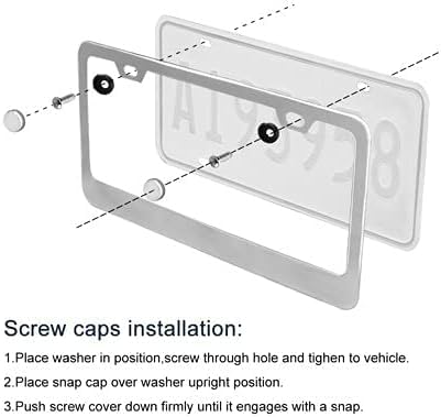 Stainless Steel Kith License Plate Frame Cover Holder M for Car Power Sport Novelty (1x Chrome) - color: 1x Chrome