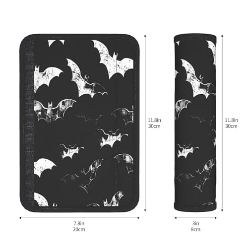 Seat Belt Cover Pad Halloween Animal Bats Soft Safety Car Automotive Seat Belt Pads Cushion Shoulder Strap Covers for Cars or Bags, 2 Pcs - color: Halloween Animal Bats
