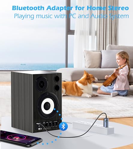 KAIY Bluetooth Receiver for Car AUX, Hands-Free Calling & Music Bluetooth Audio Receiver for Car USB-Powered, 3.5mm Adapter USB 2.0 to 3.5mm Jack Compatible with Speakers/Home Stereo