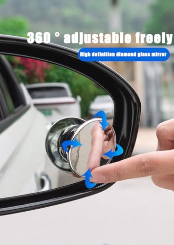 KARKOR Blind Spot Mirror Round HD Glass Convex 360° Wide Angle Side Rear View Mirror Exterior Accessories and Interior for Cars SUV and Trucks Pack of 2
